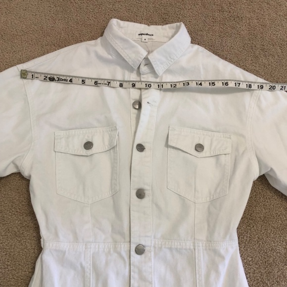 Superdown New Holland Denim Dress White Button Front Small - Picture 13 of 15